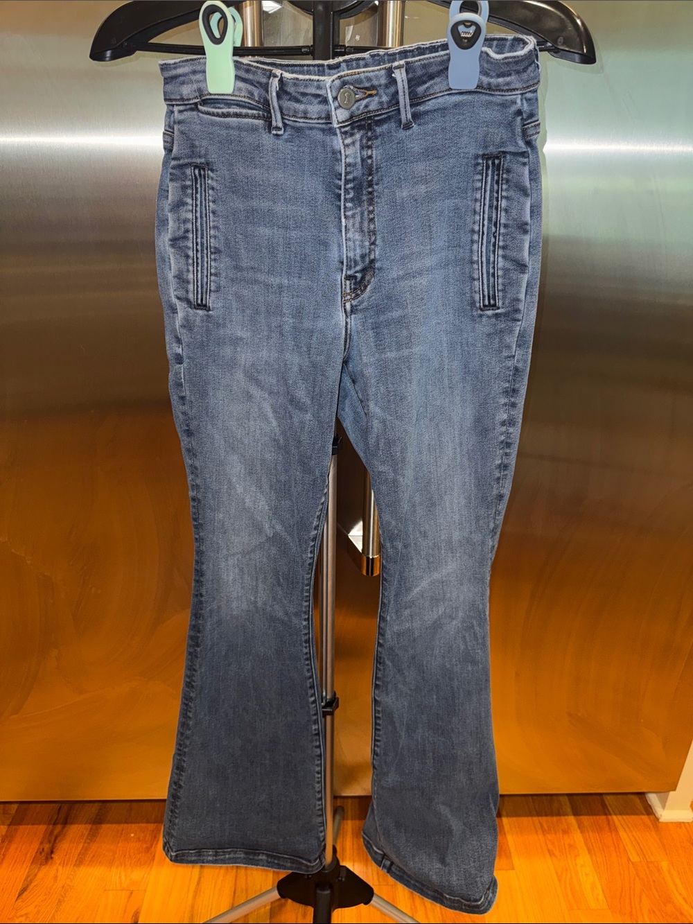 Classic Women's Mid-Rise Blue Flare Jeans
